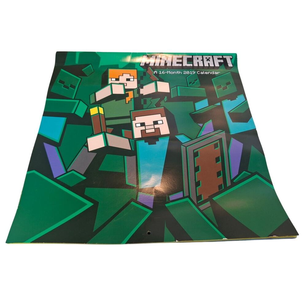 Mojang Minecraft Sept 2018 to December 2019 12 x 12 Hanging Wall Calendar